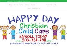 Tablet Screenshot of happydaychristianchildcare.com